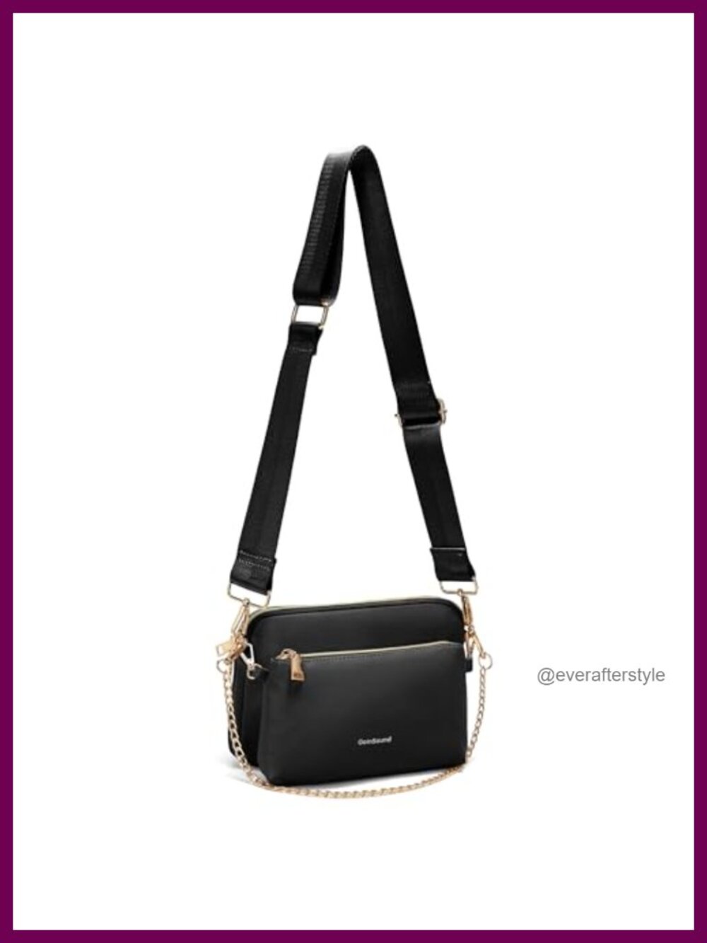 Nylon Crossbody Bag Multipocket Adjustable Strap Convertible